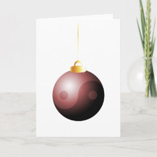 Cartes Pour Fêtes Annuelles Bal de Noël de Yin Yang en rouge