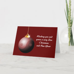 Cartes Pour Fêtes Annuelles Bal de Noël de Yin Yang en rouge