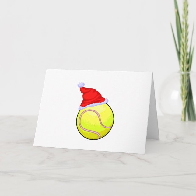 Cartes Pour Fêtes Annuelles Bal de tennis (Santa Hat) (Devant)
