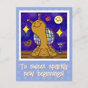 Cartes Pour Fêtes Annuelles Bal Disco Snail Cute Bonne Année