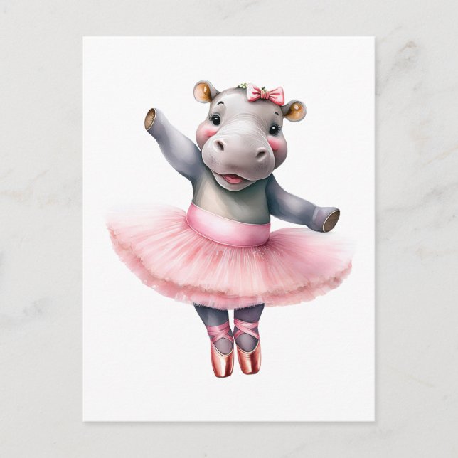 Cartes Pour Fêtes Annuelles Bal hippo de danse (Devant)