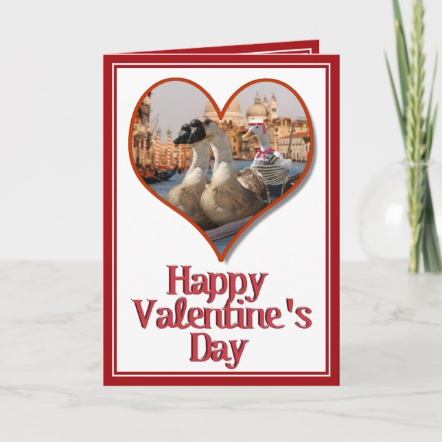 Cartes Pour Fêtes Annuelles Balade romantique en gondole pour la Saint-Valenti (Devant)