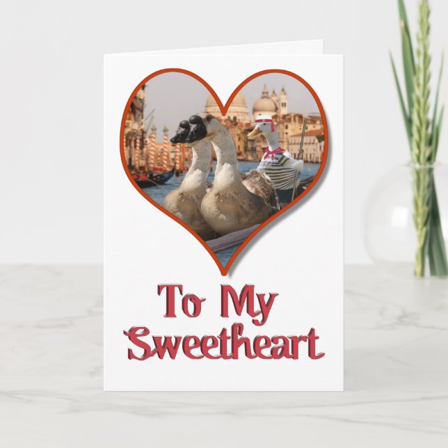Cartes Pour Fêtes Annuelles Balade romantique en gondole pour la Saint-Valenti (Devant)