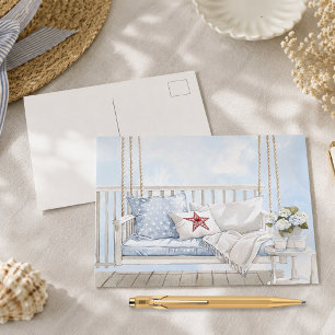 Cartes Pour Fêtes Annuelles Balancelle de porche à l'aquarelle classique patri