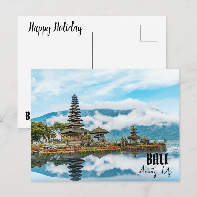 CARTES POUR FÊTES ANNUELLES BALI NOUS ATTEND (Devant / Derrière)