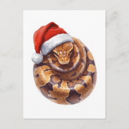 Cartes Pour Fêtes Annuelles Ball Python in Santa Hat Watercolor