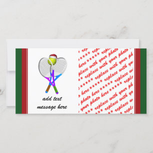 Cartes Pour Fêtes Annuelles Balle de Tennis de Noël et raquettes