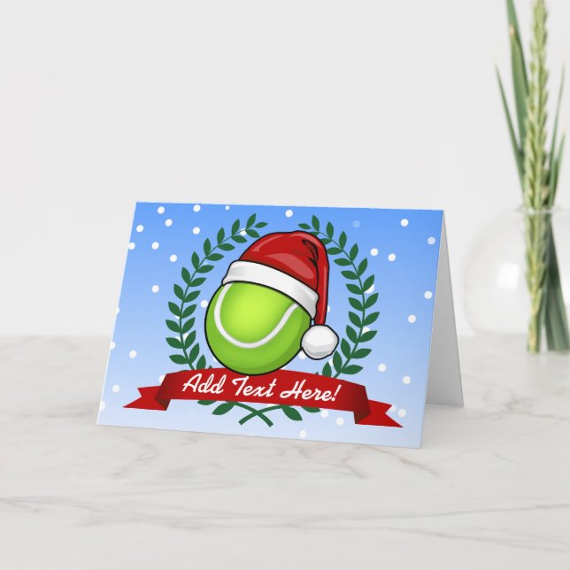 Cartes Pour Fêtes Annuelles Balle de tennis de style de Noël (Devant)