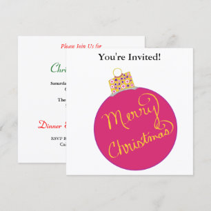 Cartes Pour Fêtes Annuelles Balle d'ornement rose de Noël