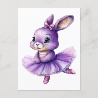 Cartes Pour Fêtes Annuelles Ballerine de lapin mignonne danse ballet