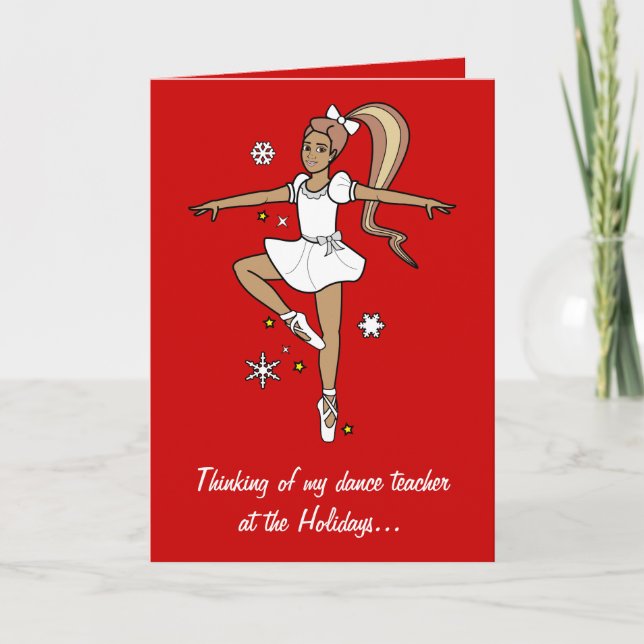 Cartes Pour Fêtes Annuelles Ballerine de professeur de danse de vacances (Devant)