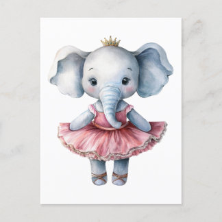 Cartes Pour Fêtes Annuelles Ballerine d'éléphant mignonne danse ballet