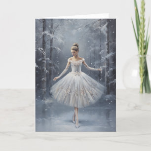 Cartes Pour Fêtes Annuelles Ballet Reine des Neiges Ballerine Flocon de Neige 