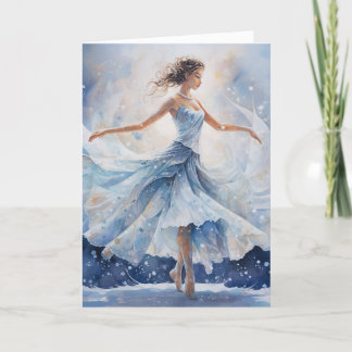 Cartes Pour Fêtes Annuelles Ballet Reine des Neiges Ballerine Flocon de Neige 