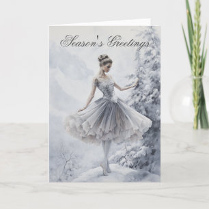Cartes Pour Fêtes Annuelles Ballet Reine des Neiges Flocon de Neige Ballerine 