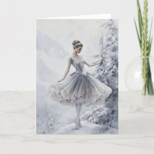 Cartes Pour Fêtes Annuelles Ballet Reine des Neiges Flocon de Neige Ballerine 
