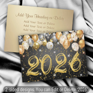 Cartes Pour Fêtes Annuelles Ballon de fête moderne Confetti Nouvel An Eve
