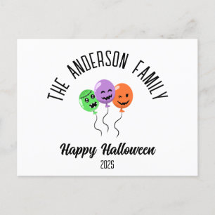 Cartes Pour Fêtes Annuelles Ballons de citrouille effrayants d'Halloween avec