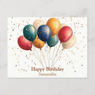 Cartes Pour Fêtes Annuelles Ballons de fête colorés avec Confetti