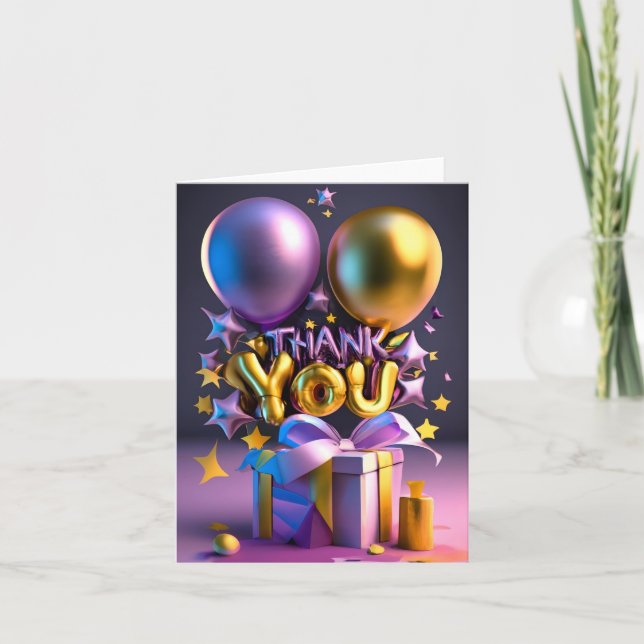 Cartes Pour Fêtes Annuelles Ballons de Merci (Devant)