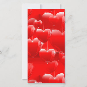 Cartes Pour Fêtes Annuelles ballons en forme de cœur rouge
