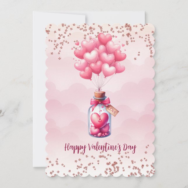 Cartes Pour Fêtes Annuelles Ballons Heureuses Saintes-Valentin (Devant)