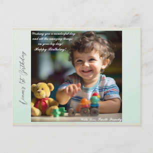 Cartes Pour Fêtes Annuelles Ballons Ours En Jouet Enfants Photo Anniversaire