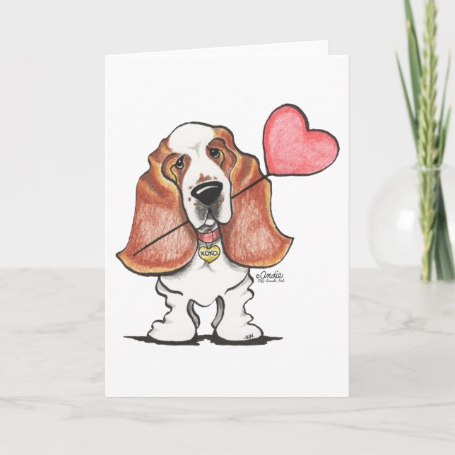 Cartes Pour Fêtes Annuelles Balloon de Basset Hound (Devant)