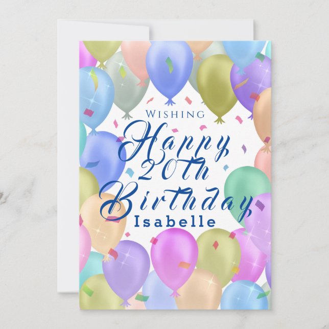 Cartes Pour Fêtes Annuelles Balloon Pastel (Devant)