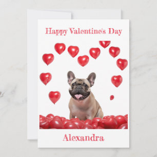 Cartes Pour Fêtes Annuelles Balloons Coeur Bulldog Français Personnalisé Valen