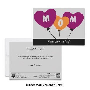 Cartes Pour Fêtes Annuelles Balloons Cœur Joyeuse Fête des Mères Chèque-Cadeau