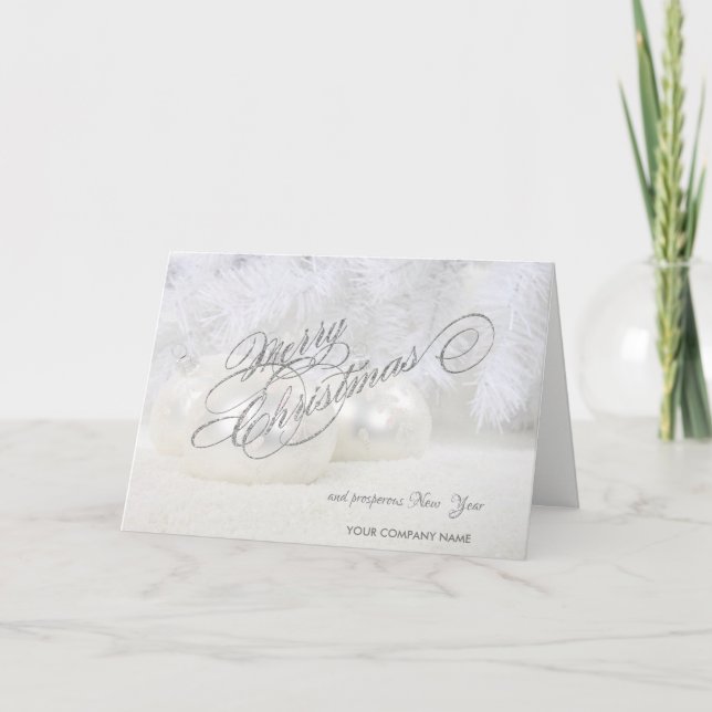 Cartes Pour Fêtes Annuelles Bals de Noël élégants, Salutation d'entreprise (Devant)