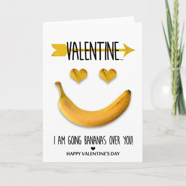 Cartes Pour Fêtes Annuelles Bananes allantes au-dessus de vous Saint-Valentin (Devant)