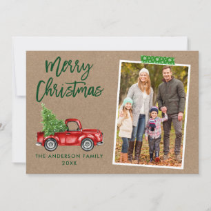 Cartes Pour Fêtes Annuelles Bande d'artisanat Camion Bracelet Script Kraft Noë