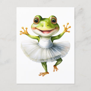 Cartes Pour Fêtes Annuelles Bande de ballerine de grenouille mignonne dansant