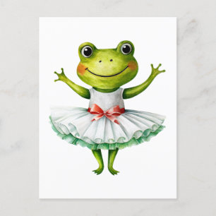 Cartes Pour Fêtes Annuelles Bande de ballerine de grenouille mignonne dansant