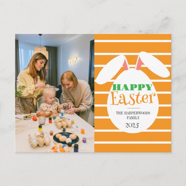 Cartes Pour Fêtes Annuelles Bande de Bénédictions modernes simples Photo de fa (Devant)