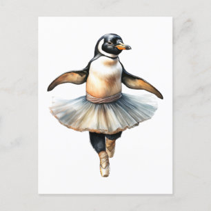 Cartes Pour Fêtes Annuelles Bande de pingouin mignonne danse ballet