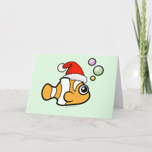 Cartes Pour Fêtes Annuelles Bande dessinée Clownfish Père Noël