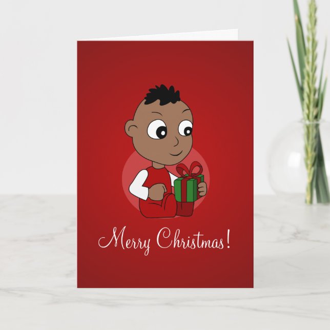 Cartes Pour Fêtes Annuelles Bande dessinée de bébé de Noël (Devant)