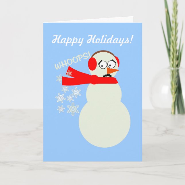 Cartes Pour Fêtes Annuelles Bande dessinée de bonhomme de neige de péter (Devant)
