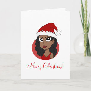 Cartes Pour Fêtes Annuelles Bande dessinée de fille de Noël