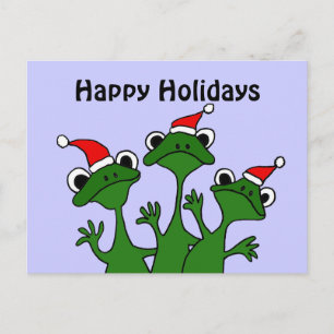 Cartes Pour Fêtes Annuelles Bande dessinée heureuse de Noël de grenouilles