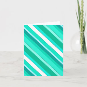 Cartes Pour Fêtes Annuelles Bandes de bonbons en couches - turquoise et blanch