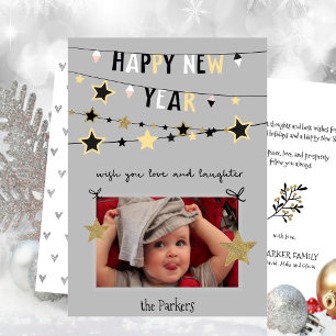 Cartes Pour Fêtes Annuelles Bannière de Bunting Gold Star Photo du Nouvel An