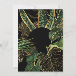 Cartes Pour Fêtes Annuelles Bannière en feuilles tropicales, plantes de la jun