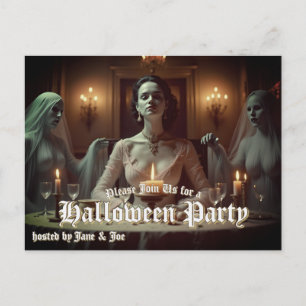 Cartes Pour Fêtes Annuelles Banquet gothique d'Halloween à la lumière des boug