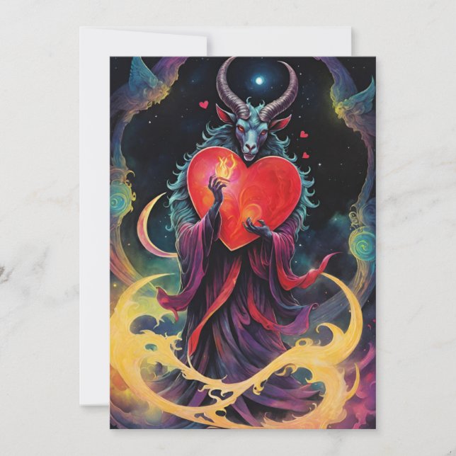 Cartes Pour Fêtes Annuelles Baphomet Gothic Valentine's Day Every Realm (Devant)