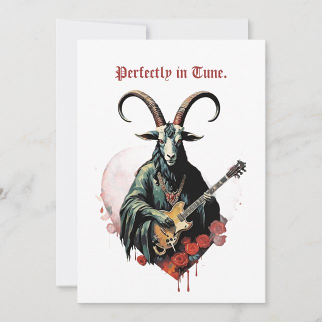 Cartes Pour Fêtes Annuelles Baphomet Gothic Valentine's Day Guitar Tune (Devant)