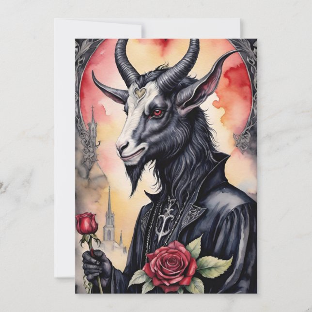 Cartes Pour Fêtes Annuelles Baphomet Gothic Valentine's Day Love (Devant)